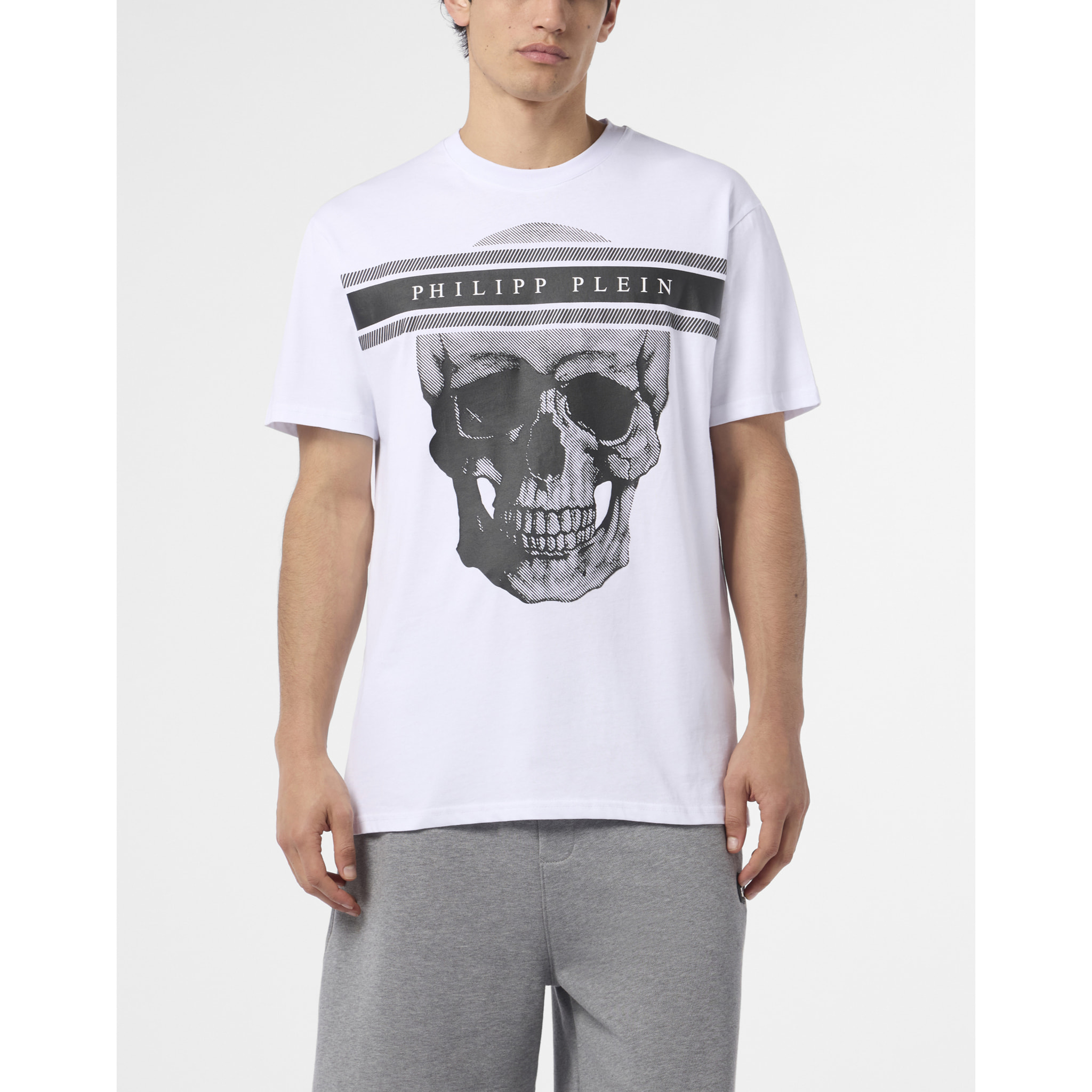 PHILIPP PLEIN Round Neck T-Shirt Skull Logo Line