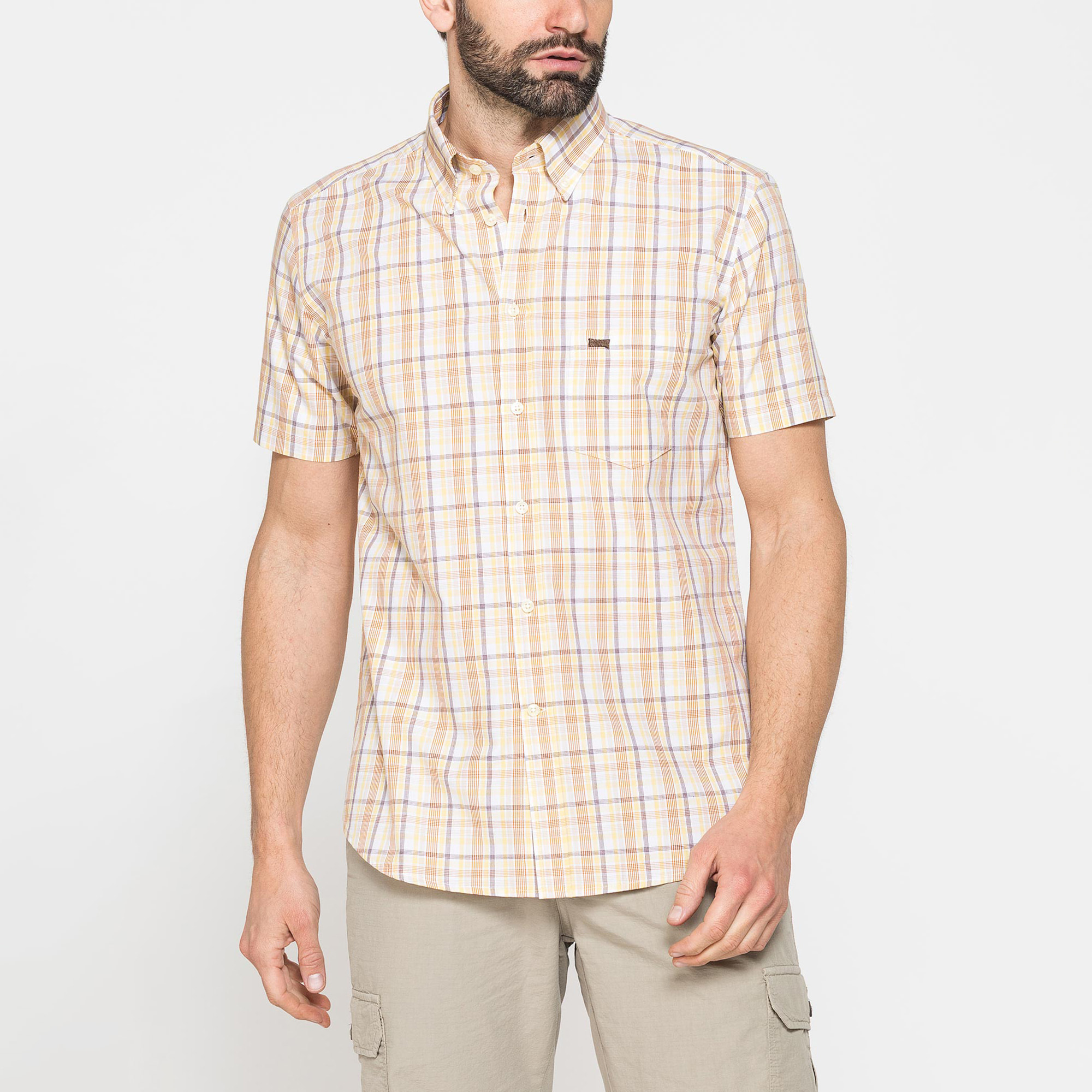 CAMICIA A MANICA CORTA IN COTONE CON FANTASIA