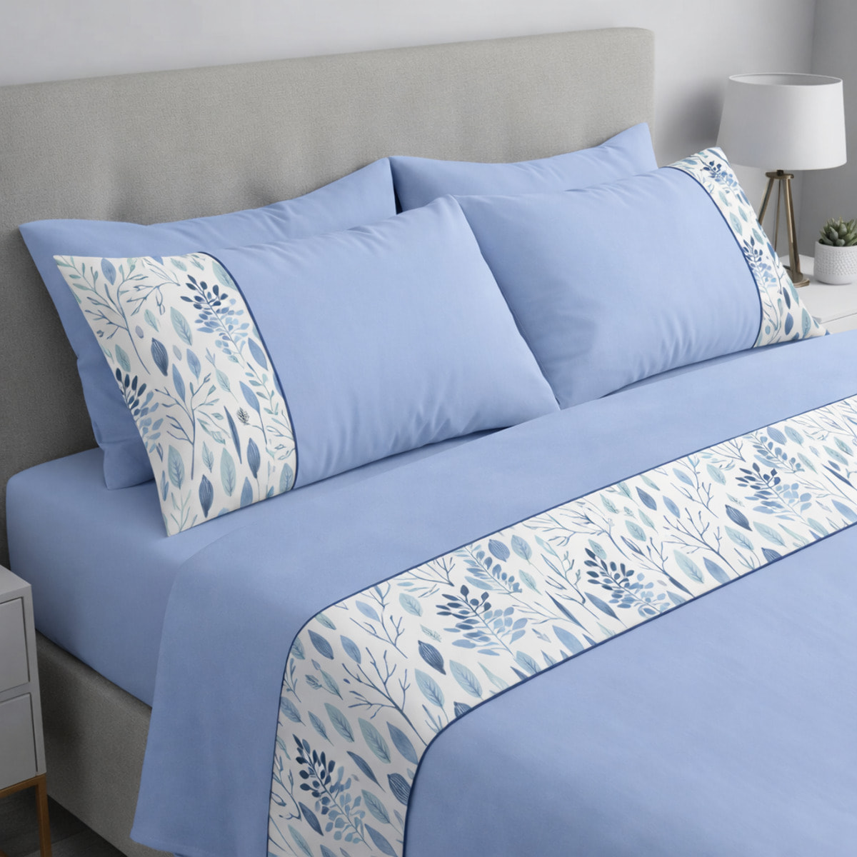 Completo letto Armonie IPERSAN Puro Cotone Corallo Azzurro