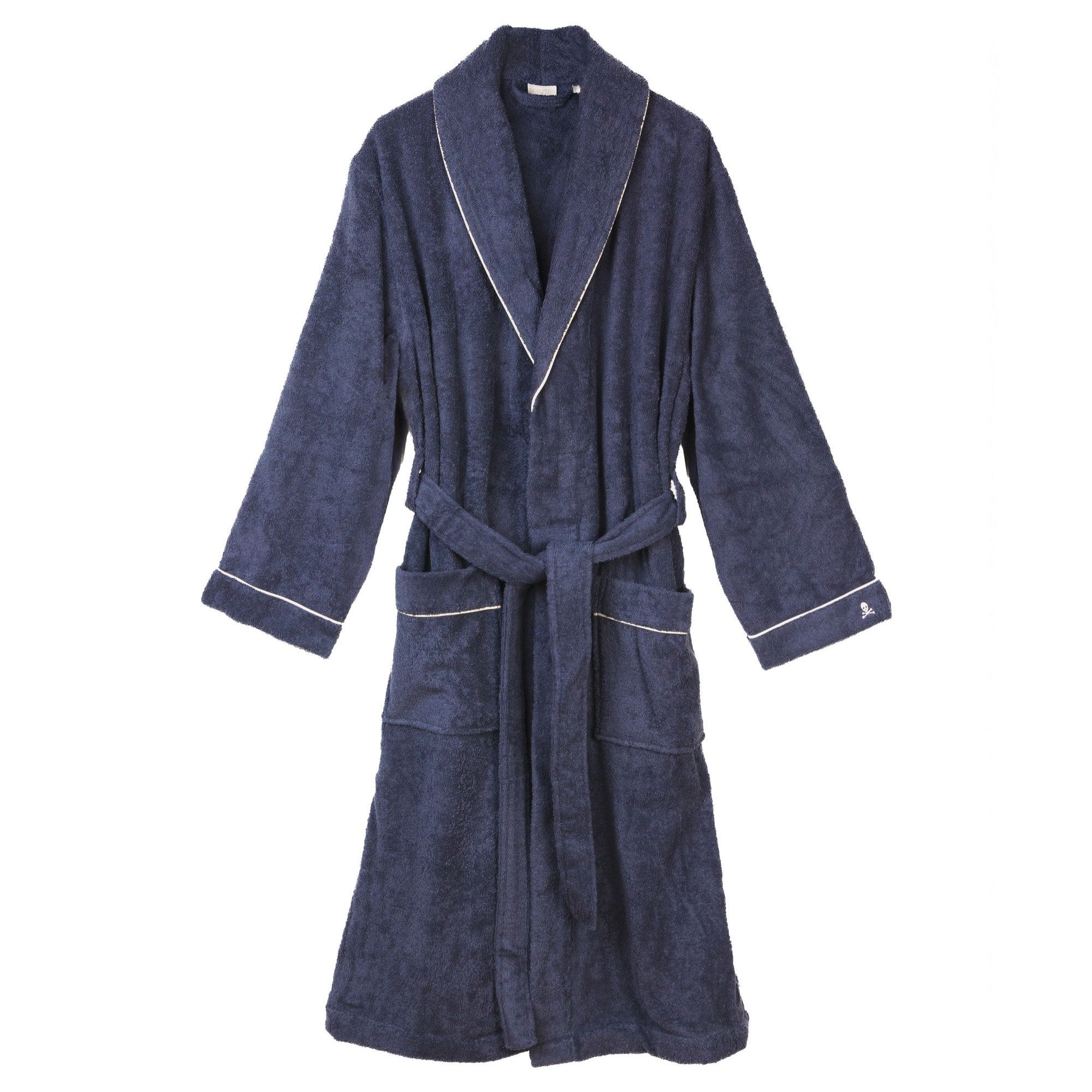 Scalpers Albornoz liso con ribete y detalle bordado azul marino