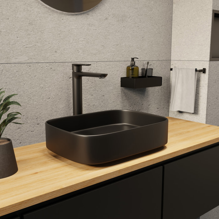 PixL 50 x 37,5 x 13,5 cm vasque à poser Infinitio, sans trop-plein, noir (CEPX4937BKM)