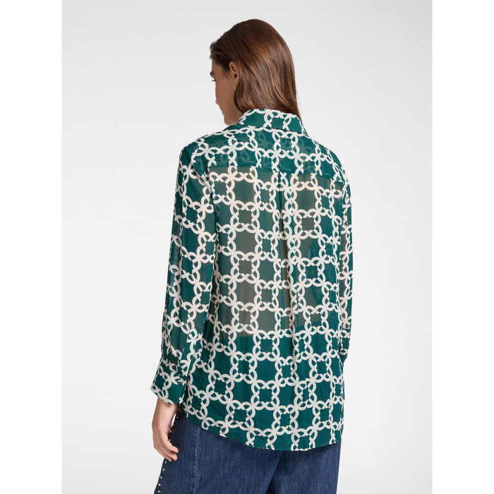 Elena Mirò - Camicia Monogram - Verde