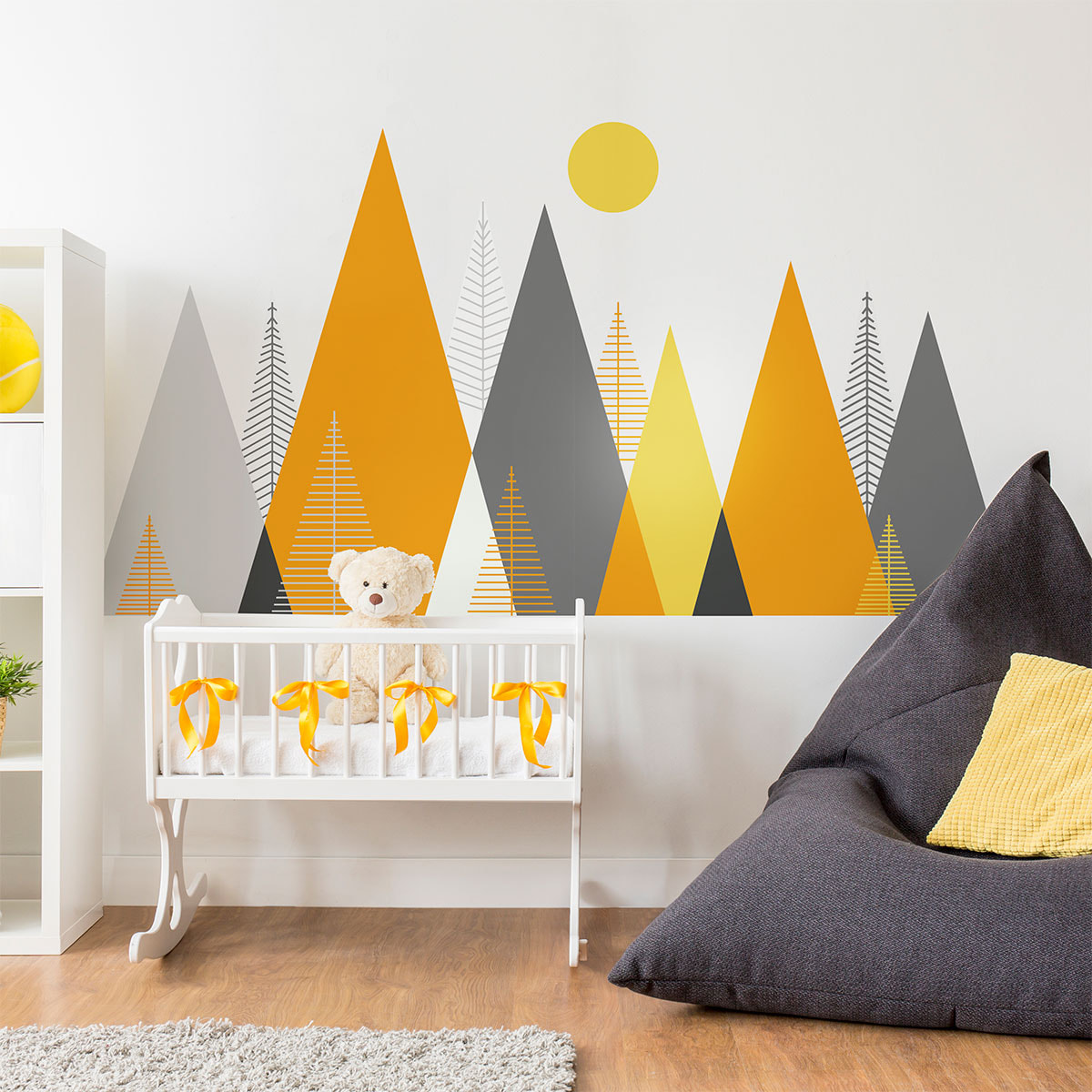 Stickers muraux enfants - Décoration chambre bébé - Autocollant Sticker mural géant enfant montagnes scandinaves ANTARTIKA