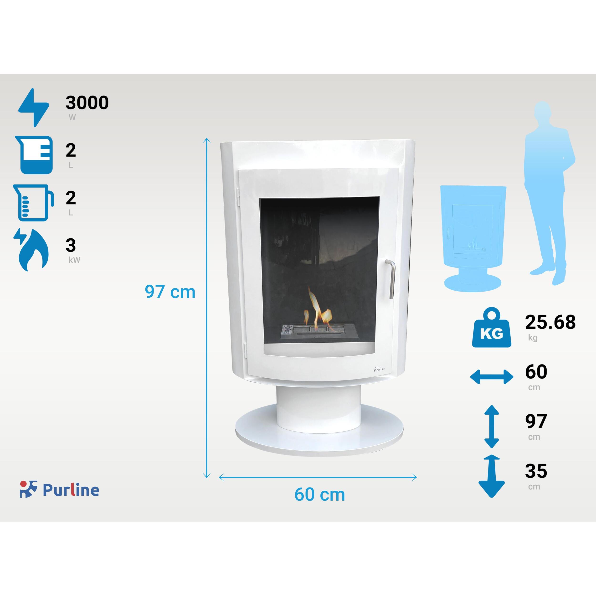 Poêle à l'éthanol en acier carré