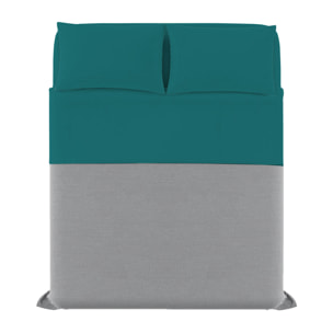 COMPLETO LETTO MAX COLOR MADE IN ITALY COTONE- VERDE BOTTIGLIA MATRIMONIALE