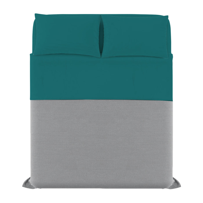 COMPLETO LETTO MAX COLOR MADE IN ITALY COTONE- VERDE BOTTIGLIA MATRIMONIALE