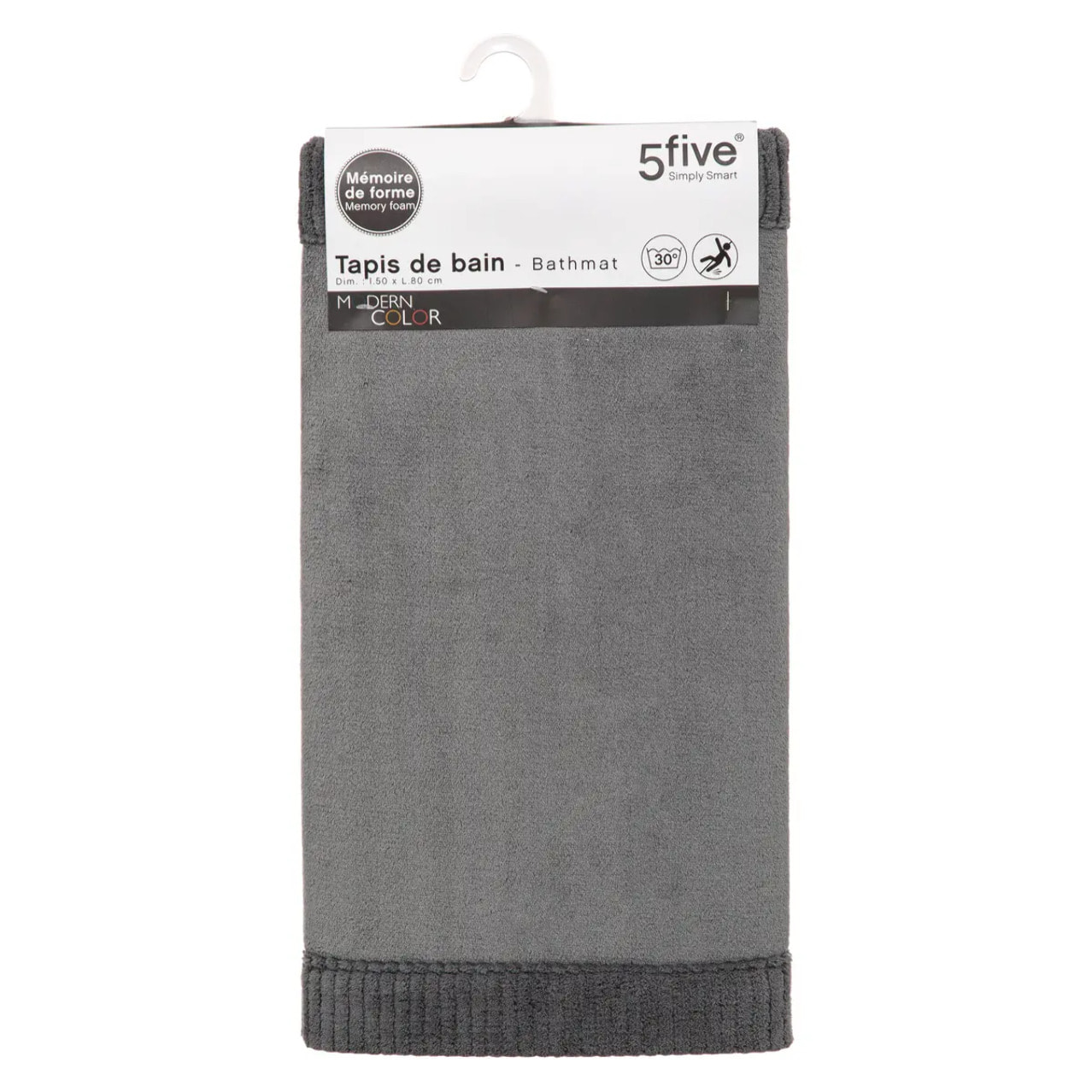 Tapis de bain 80x50 cm Gris anthracite Modern Color