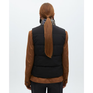 Gilet imbottito stampa animalier e dettagli dorati