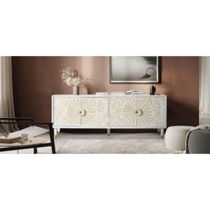 Mueble TV de Madera de Mango 170 Cm Estilo Mediterráneo Moderno
