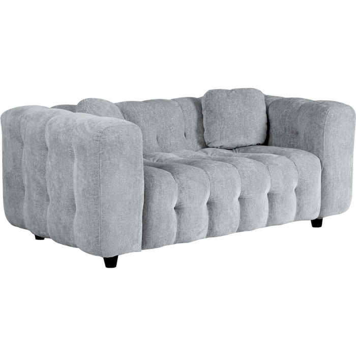 Canapé droit en tissu chenille "Vendome" - 2 places - Gris