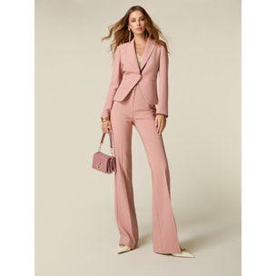 Oltre - Pantalones flare de talle alto - Rosa