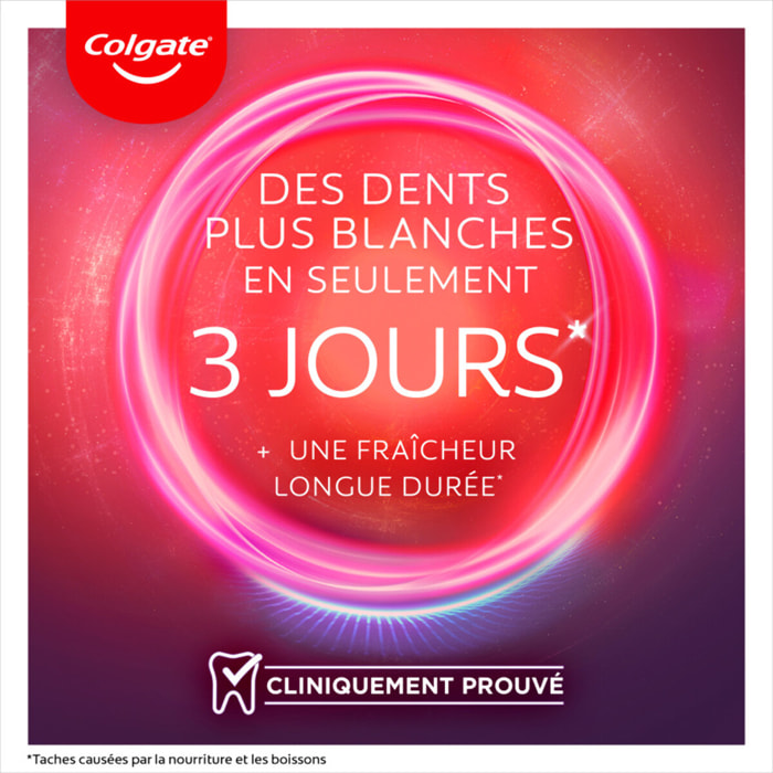 Lot de 2 Dentifrices Blancheur Colgate Ultra Perle de Fraicheur 75ml