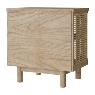 Table de chevet en bois massif et cannage - Antik