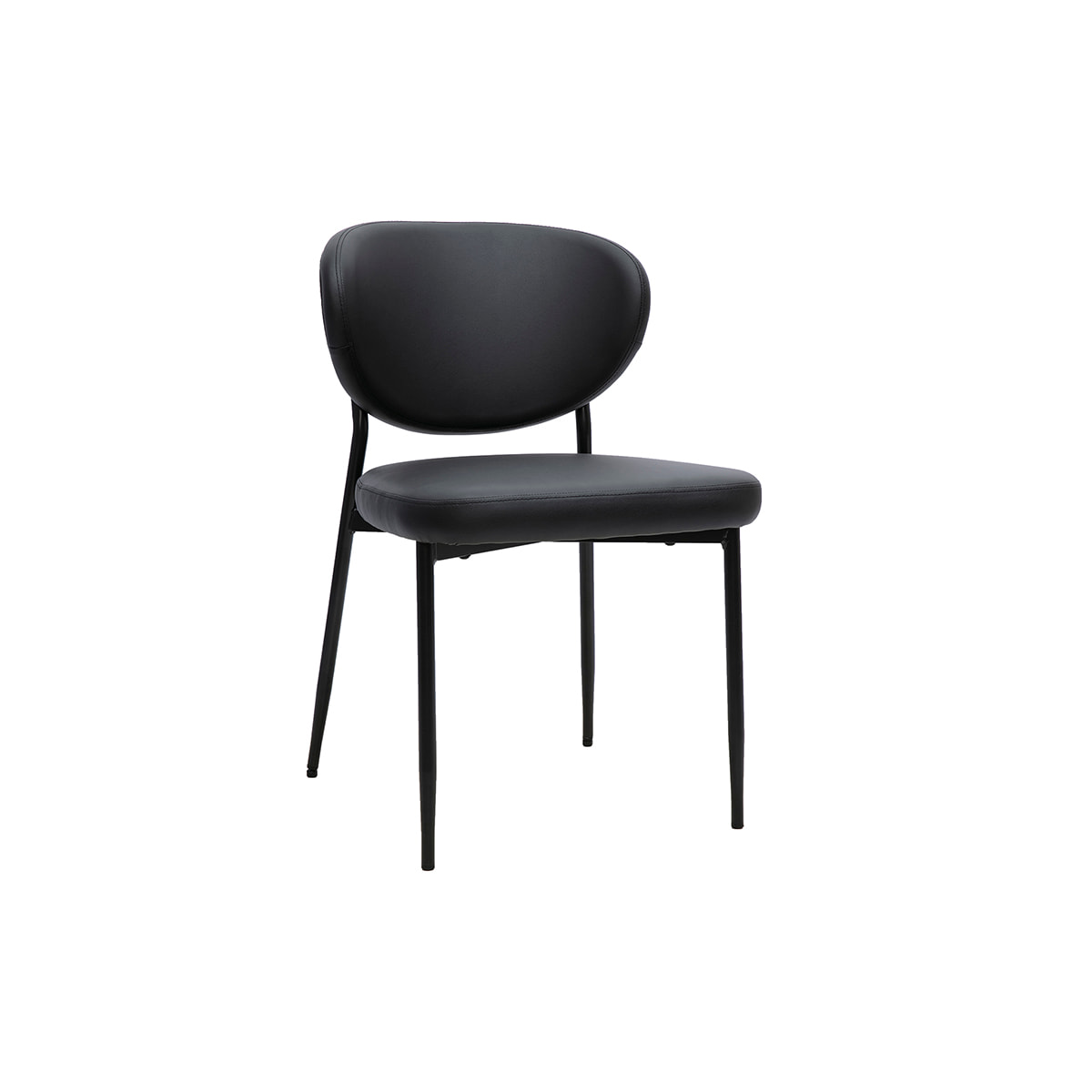 Chaises noires et métal (lot de 2) BREKA