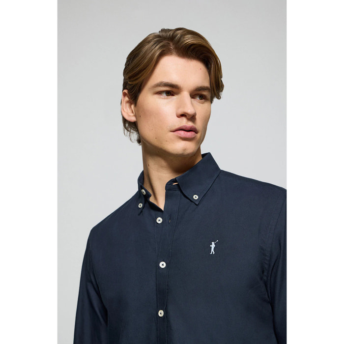 Camicia oxford blu marino con logo Rigby Go ricamato