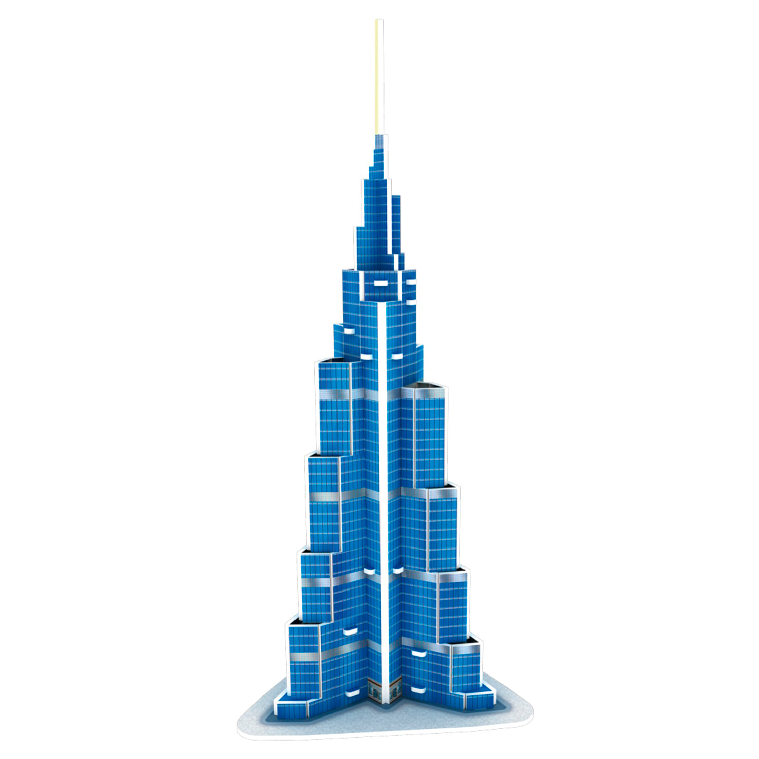 Puzzle 3D in cartone del grattacielo Burj Khalifa situato a Dubai. 51 pezzi.