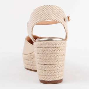 Alpargata De Cuña - Dorado - Altura: 8 Cm