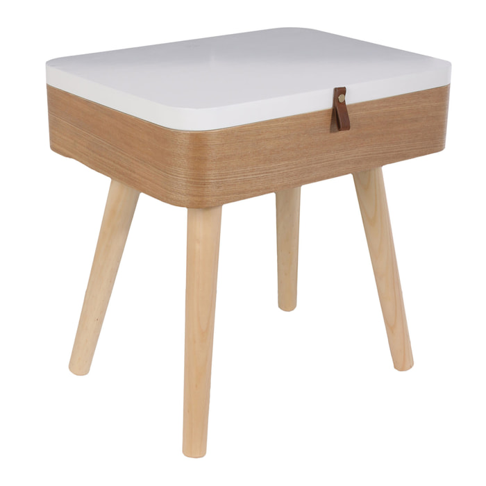 CHEVET ELIN BLANC 40X30.5X51CM