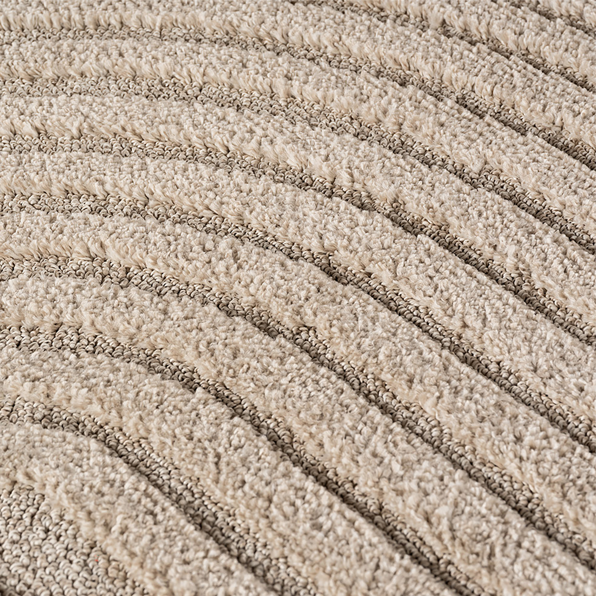 TURIN - Tapis moderne à motif arc en relief beige