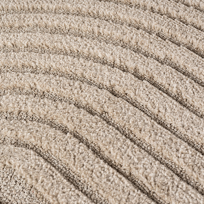 TURIN - Tapis moderne à motif arc en relief beige