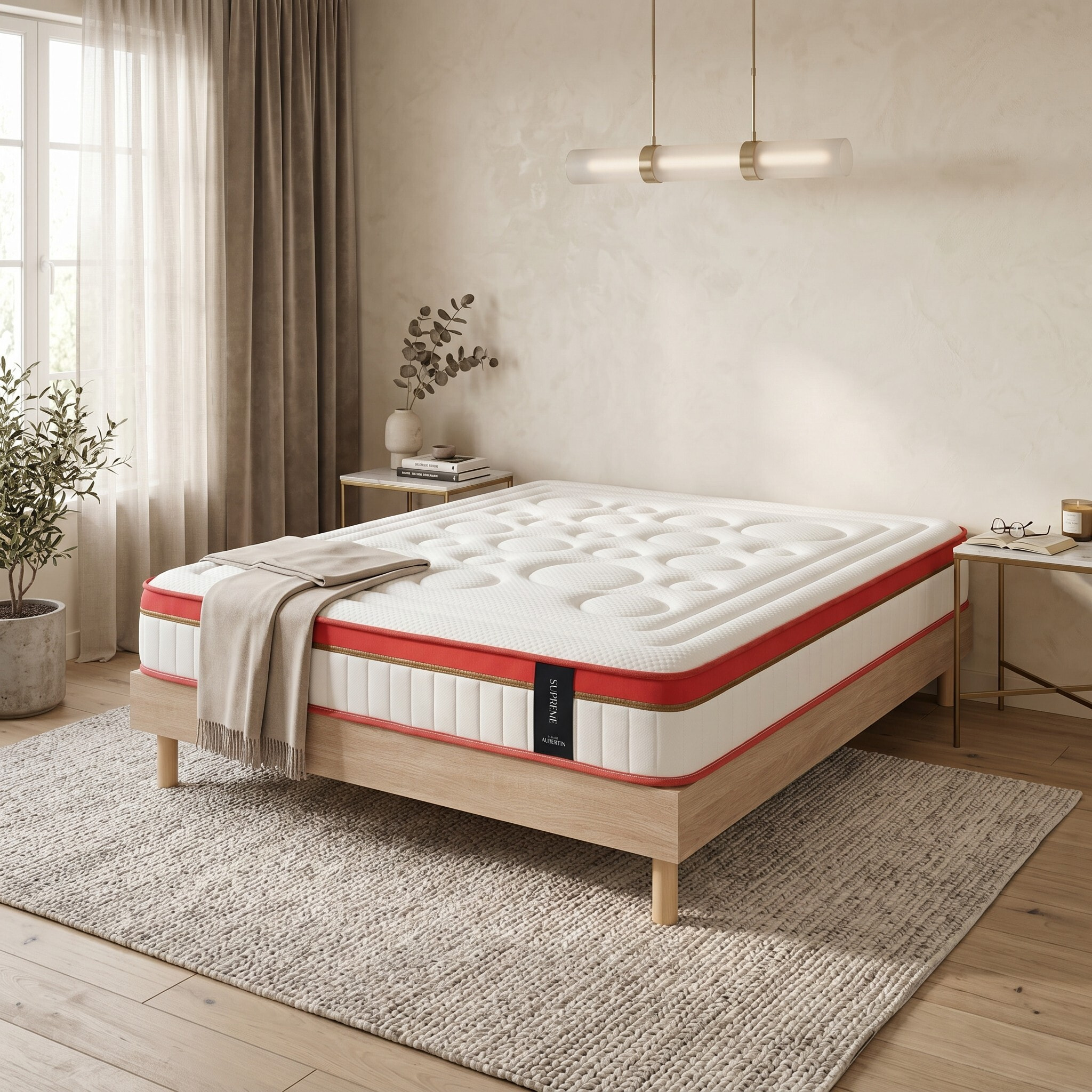 Matelas Mémoire de Forme Suprême, Mousse Haute Densité & Hyper Soft, 24 cm, Accueil Tonique, Soutien Ferme