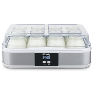 Yogurtera ELY120 H.Koenig 12 Envases, Pantalla LCD, 15 Horas de Preparacion, 21.5W