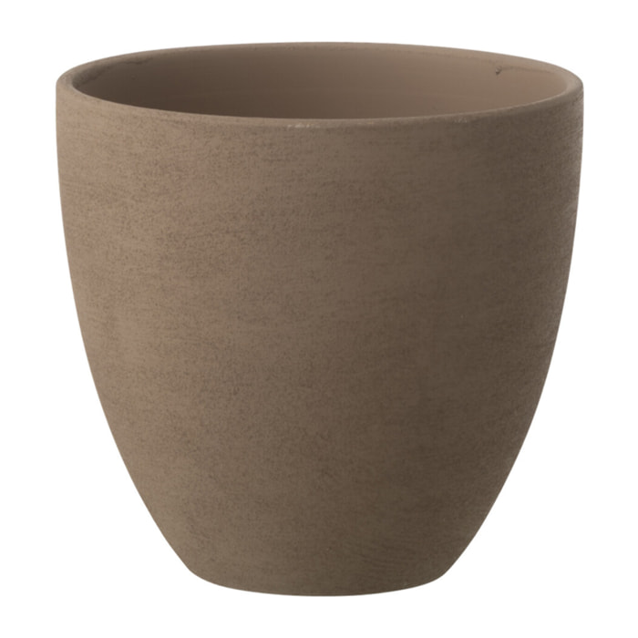 J-Line Cache-pot Rond - céramique - taupe - medium