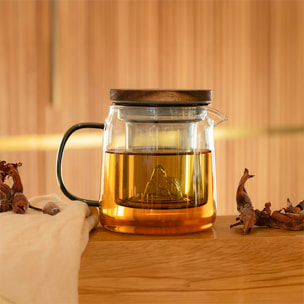 Théière en verre infuseur et anse ambre 450ml LASKA
