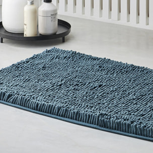 Tapis de bain mèche uni ESSENTIAL bleu