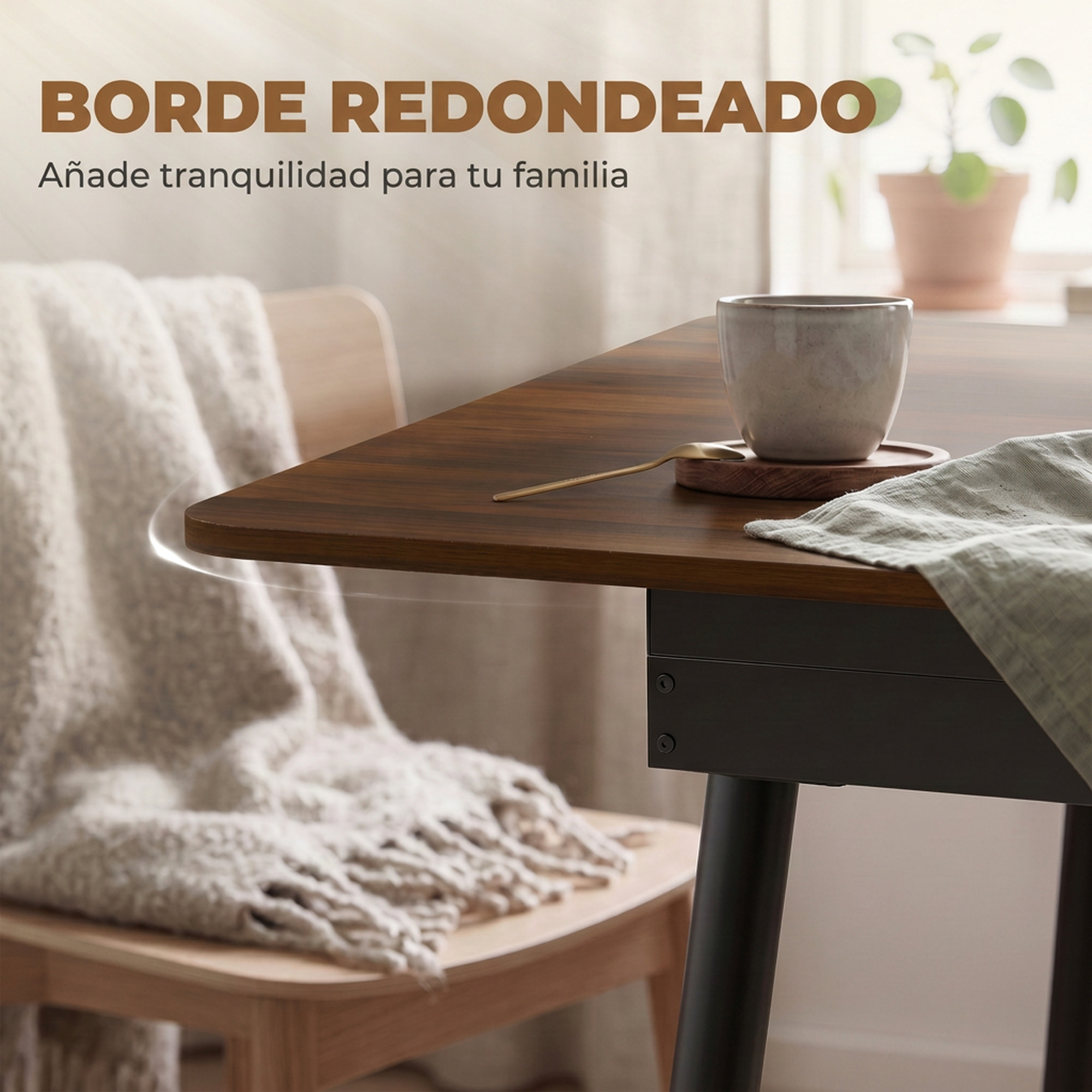 HOMCOM Mesa de Comedor Extensible, Mesa de Cocina Rectangular para 4-6 Personas, Estilo Industrial, Esquinas Redondeadas, 130-160x85x75 cm, Nogal Claro