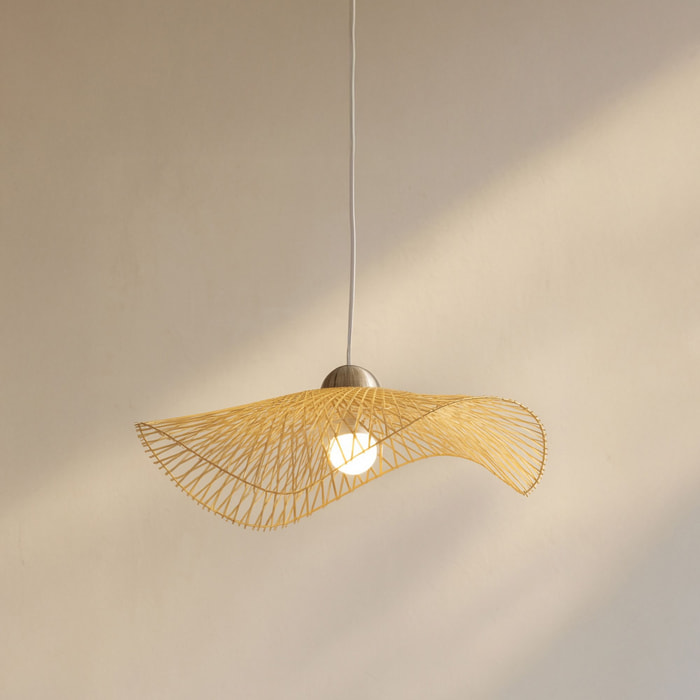 Suspension aérienne en bambou tressé 55cm CARAVELLE