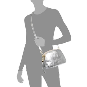 Aliminusa bolso bandolera Mujer. Piel auténtica Gamuza Lacada.