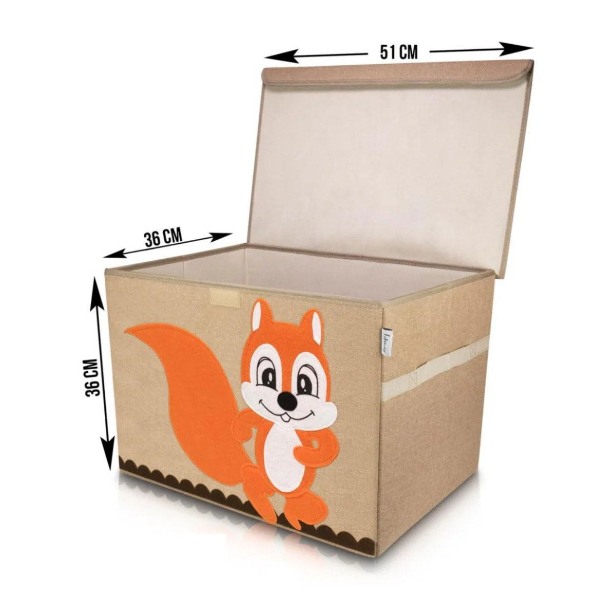 Boîte de rangement en tissu pour enfant "écureuil" avec couvercle Lifeney
