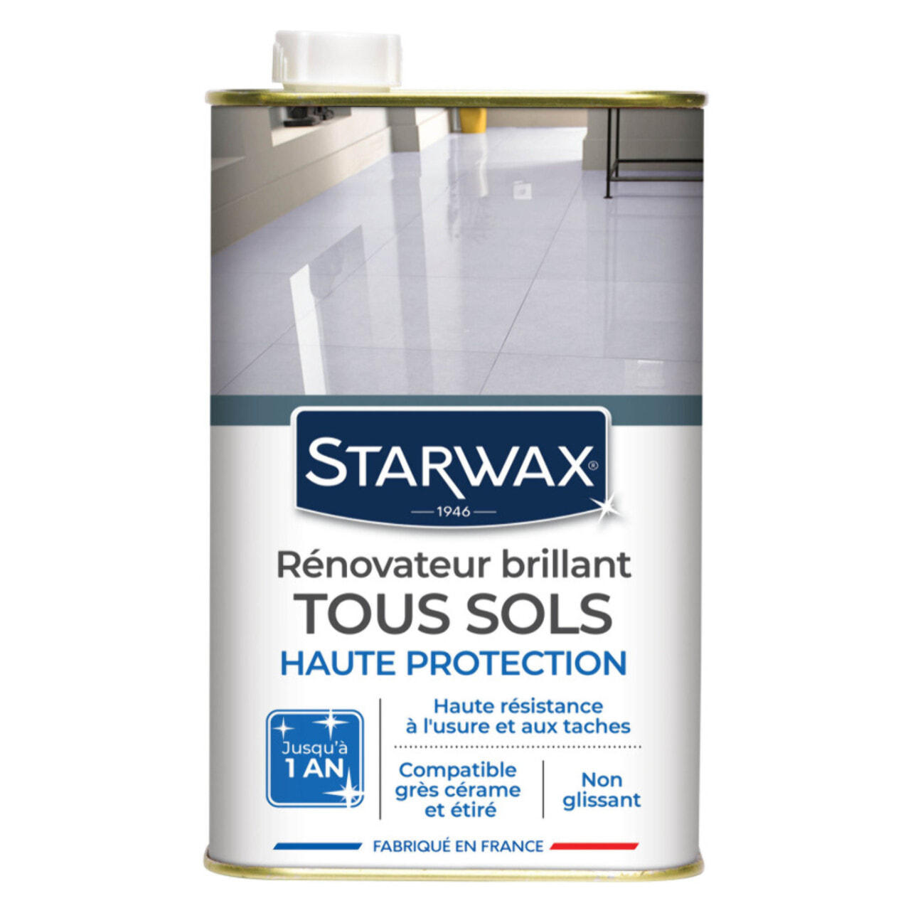 Pack de 4 - Starwax - Rénovateur brillant protecteur pour sols intérieurs 1 L