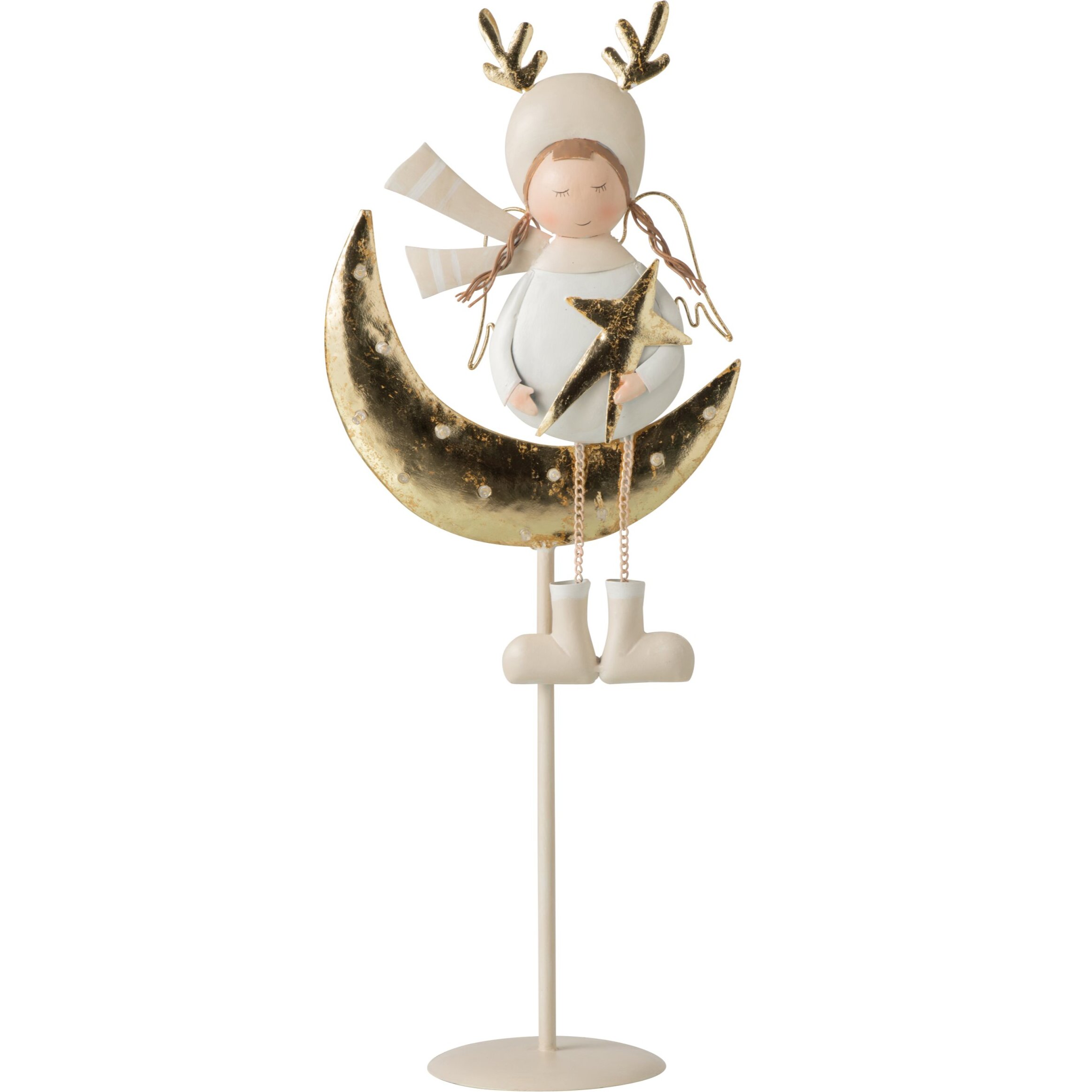 J-Line Enfant LED lune - métal - blanc/doré