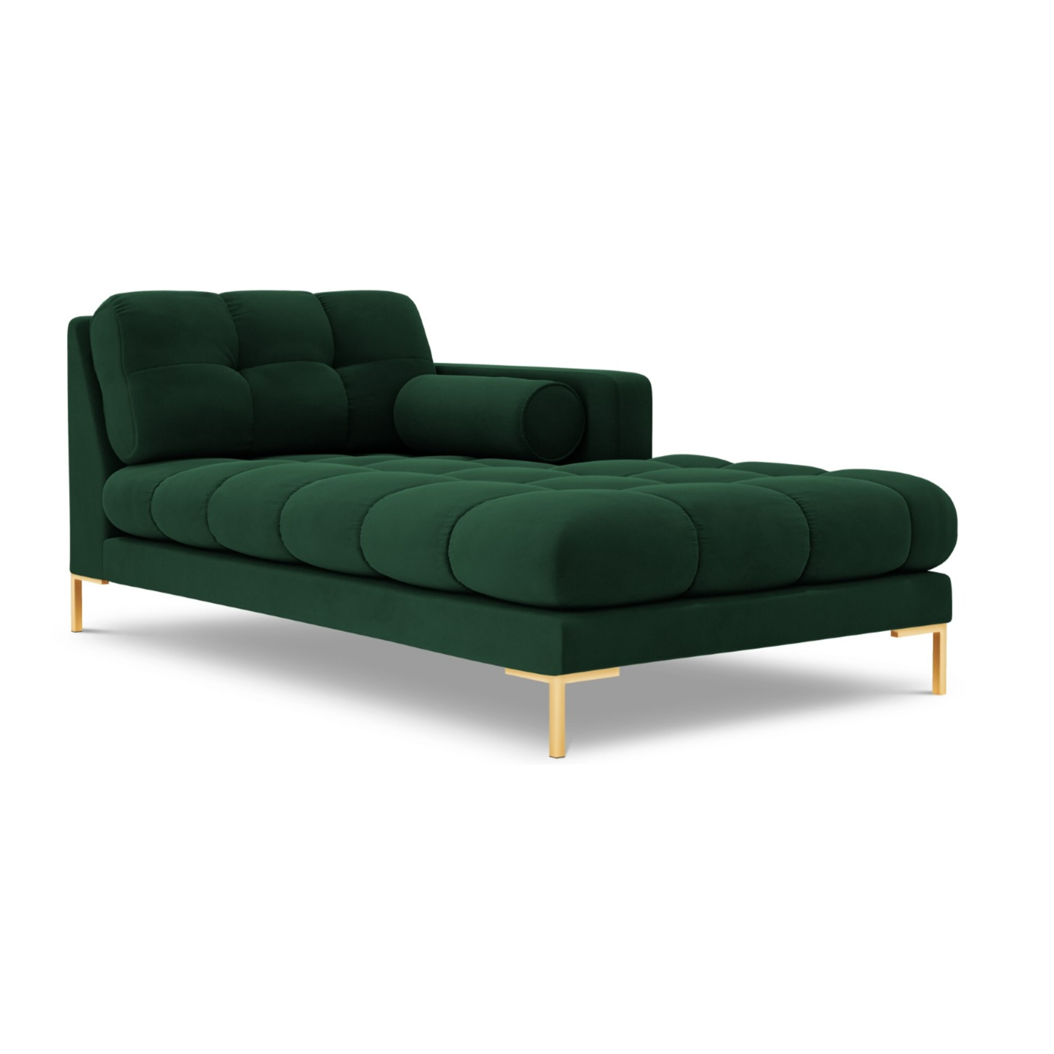 Méridienne droite "Bali" en velours vert bouteille