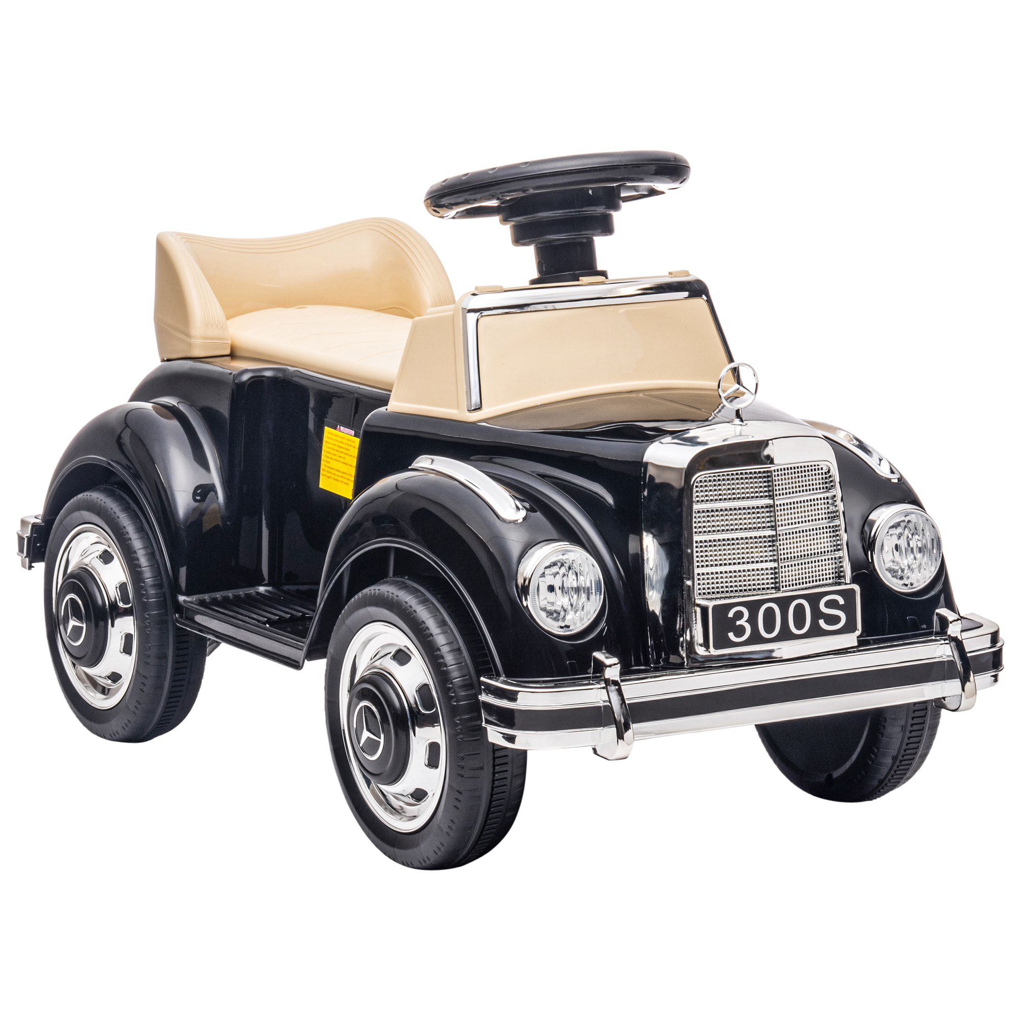 Coche Correpasillos con Licencia de Mercedes-Benz 300S Correpasillos para Niños de 18-48 Meses con Almacenaje Volante Sistema Anti-Vuelco Carga 25 kg 77,5x41,5x45 cm Negro
