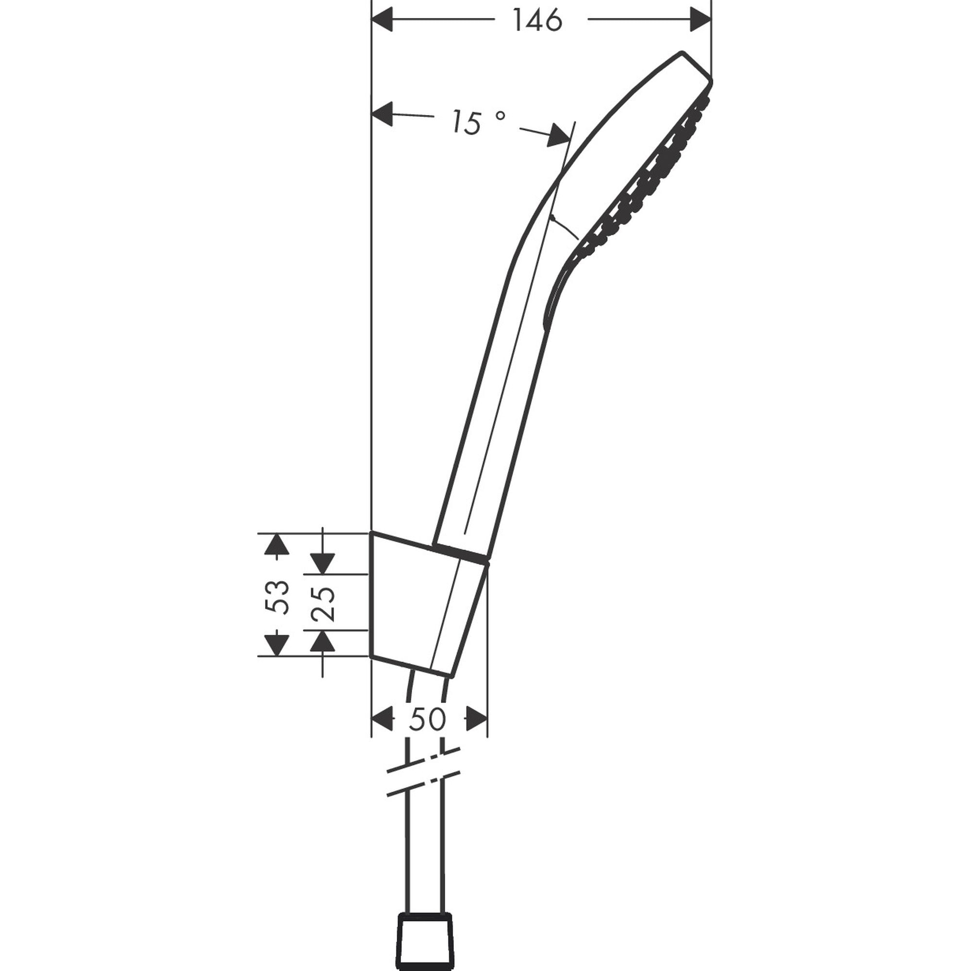 Ensemble support mural et douchette Vario avec flexible de douche 160 cm blanc/chromé Croma Select E