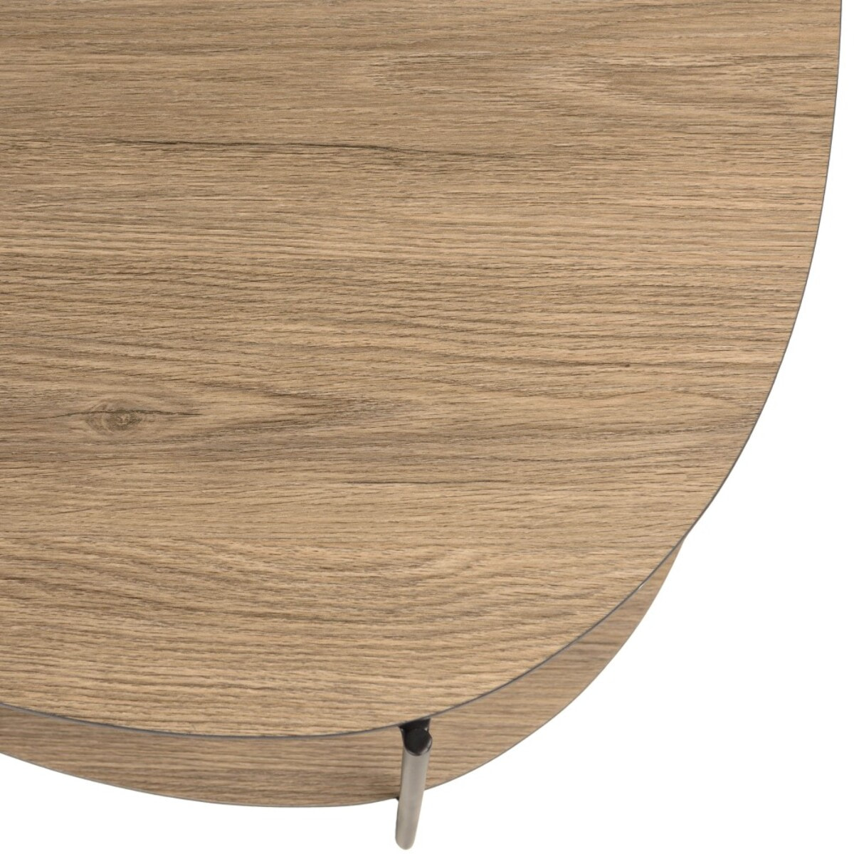 JULIA- Table basse 2 plateaux forme ovoïde couleur mocha pieds métal