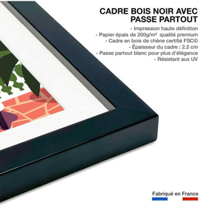 Affiche voyage à florence Affiche + cadre en bois - Noir