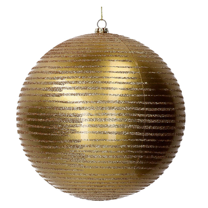 Sfera in plastica glitter oro cm ø15h15