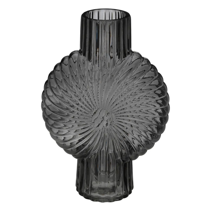 Vase "Coquillage" en verre H32cm gris