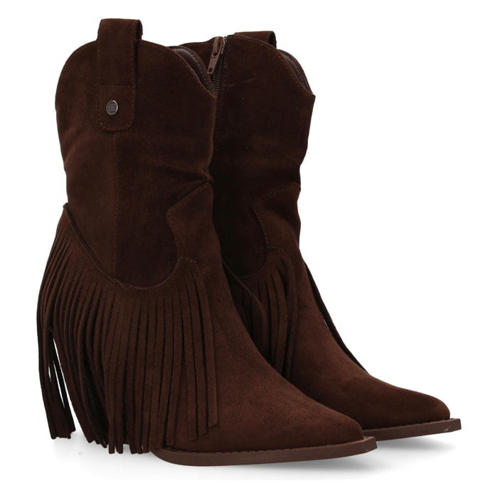 Botin mujer con flecos estilo cowboy