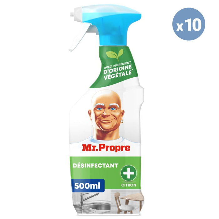 10 Sprays Désinfectants Citron 500ml, Mr. Propre