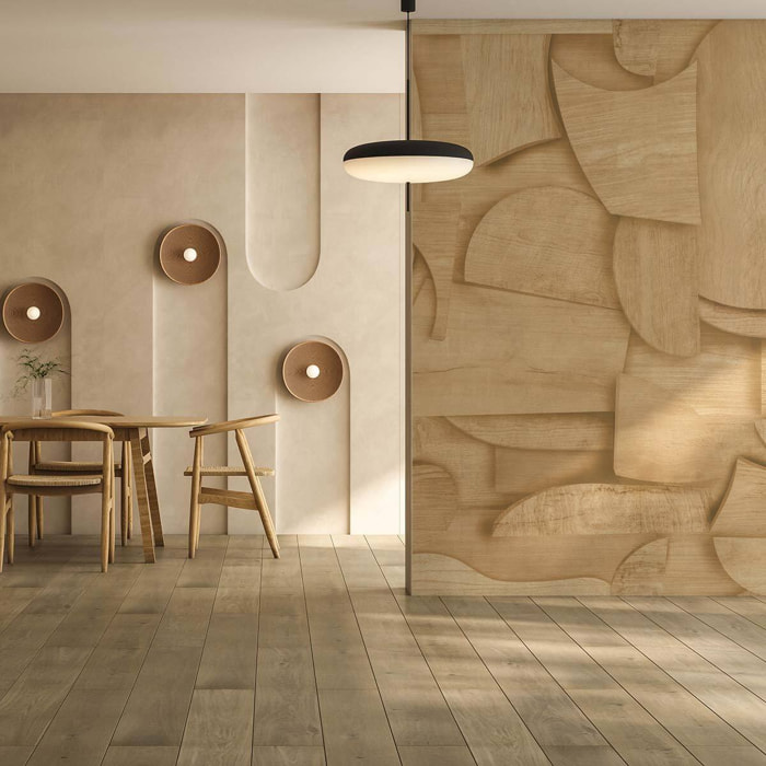 Papier peint panoramique bois 3d Intissé