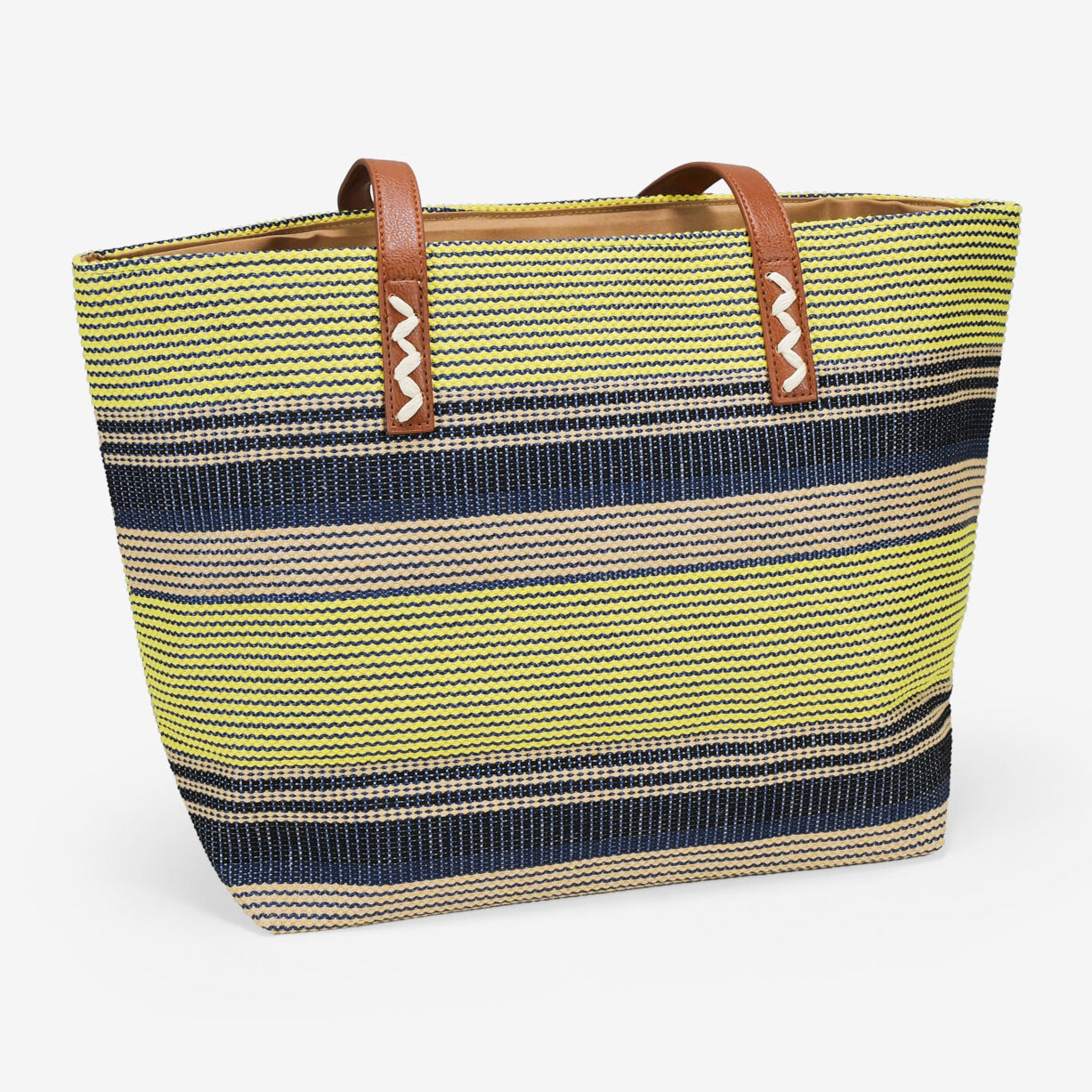 Bolso de hombro azul  en rafia con cremallera