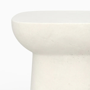 Table d'appoint carrée blanche en fibre d'argile effet béton - Samui