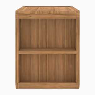 Meuble de salle de bain suspendu en bois de teck et cannage 57 cm - Dami