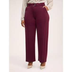 Fiorella Rubino - Pantaloni Wide Leg con cintura ad anello - Bordeaux