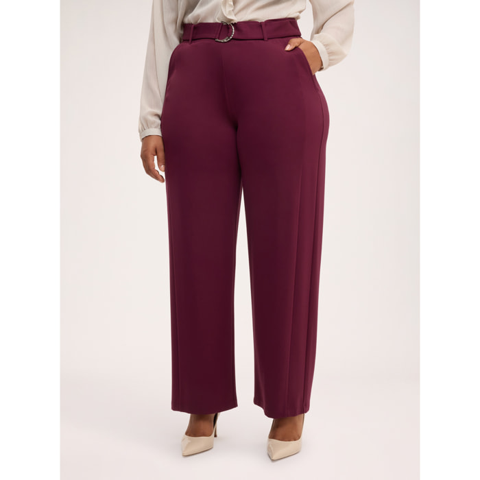 Fiorella Rubino - Pantaloni Wide Leg con cintura ad anello - Bordeaux